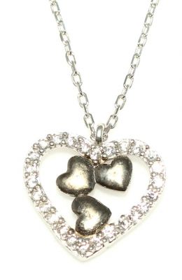Sterling Silver Heart Design Necklace - 2