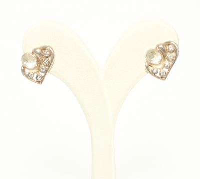 925 Silver Heart Design Stud Earrings - 3