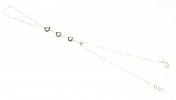 925 Sterling Silver Heart Model Ring Bracelet with Black CZ - 4