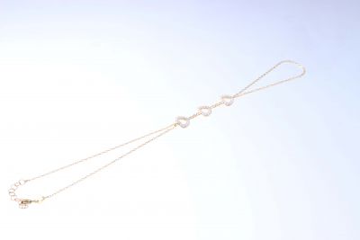 Sterling Silver Hearts with CZ Ring Bracelet, Gold Vermeil - 2