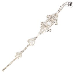 925 Sterling Silver Heart Model Chain Bracelet - Nusrettaki
