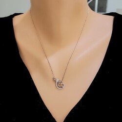 Silver Heart & Dragonfly Necklace - Nusrettaki