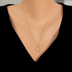 925 Ayar Gümüş Kalpli Kolye - Nusrettaki