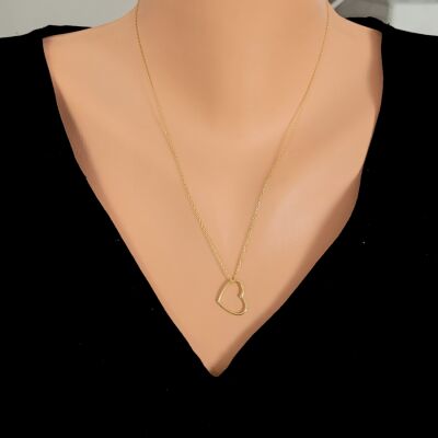 925 Ayar Gümüş Kalpli Kolye - 1