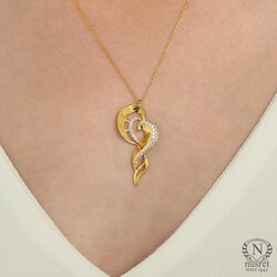 925 Sterling Silver Heart Design Necklace - Nusrettaki