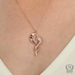 925 Sterling Silver Heart Design Necklace - Nusrettaki (1)