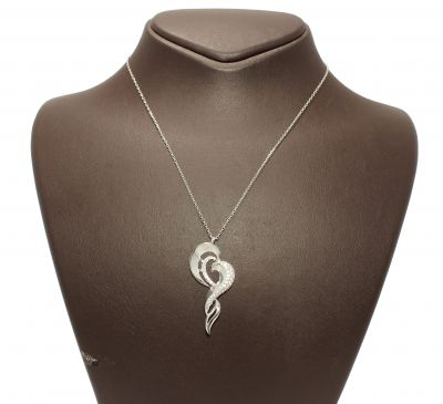 925 Sterling Silver Heart Design Necklace - 9
