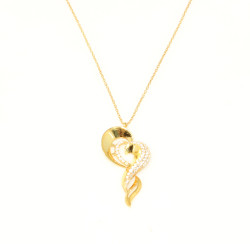 925 Sterling Silver Heart Design Necklace - 7