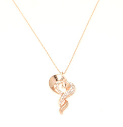 925 Sterling Silver Heart Design Necklace - 8