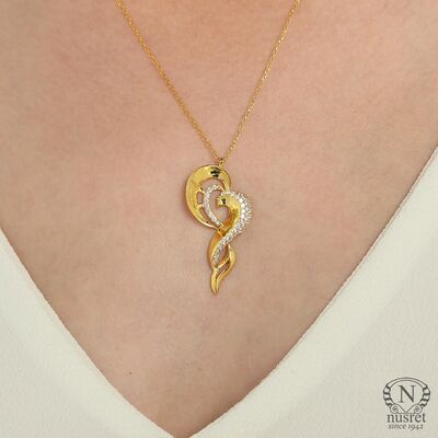 925 Sterling Silver Heart Design Necklace - 1