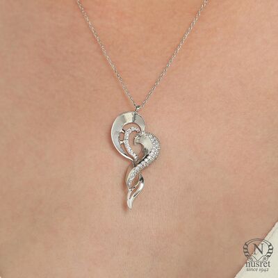 925 Sterling Silver Heart Design Necklace - 5