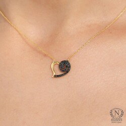 Nusrettaki - 925 Sterling Silver Spiral Heart Necklace