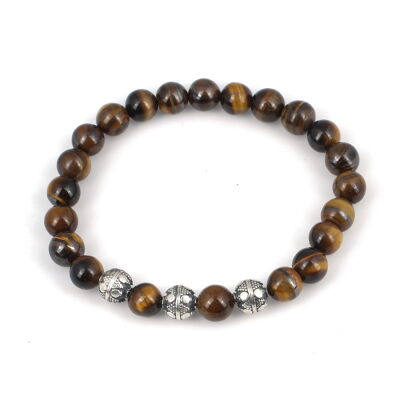 925 Ayar Gümüş Kaplan Gözü Model Bileklik - 1