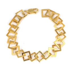 925 Ayar Gümüş Kare Model Bileklik - Nusrettaki