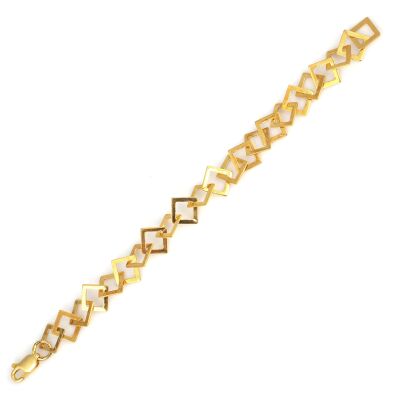 925 Ayar Gümüş Kare Model Bileklik - 2