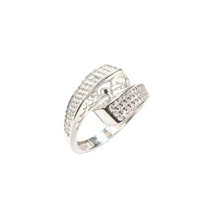 925 Ayar Gümüş Kare Model Taşlı Yüzük - 2