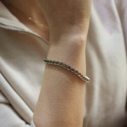 925 Ayar Gümüş Kare Zultanit Taşlı Suyolu Bileklik - Nusrettaki