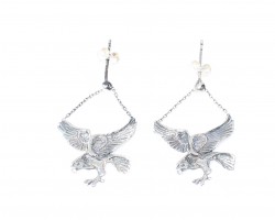 925 Silver Eagle Dangle Earrings - Nusrettaki