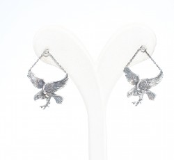 925 Silver Eagle Dangle Earrings - Nusrettaki (1)
