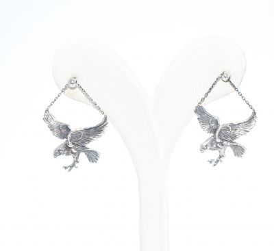 925 Silver Eagle Dangle Earrings - 2