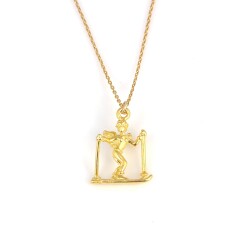 925 Ayar Gümüş Kayak Yapan Melek Model Charm Kolye - 3