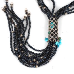 925 Ayar Gümüş Kedi Gözü Taşlı Uzun Kolye - 4