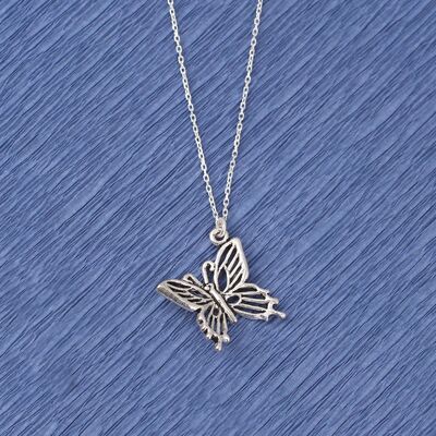 925 Ayar Gümüş Kelebek Kolye - 3