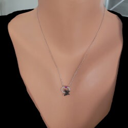 925 Ayar Gümüş Çemberli Kelebek Kolye - Nusrettaki