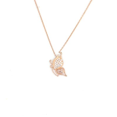 925 Ayar Gümüş Kelebek Modeli Kolye - 2