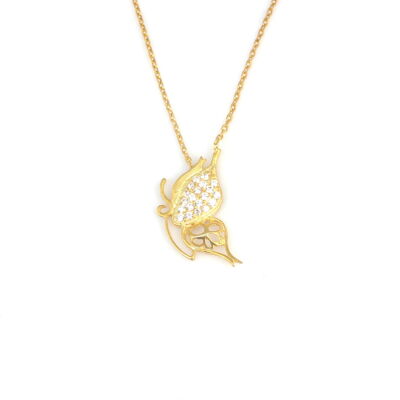 925 Ayar Gümüş Kelebek Modeli Kolye - 4