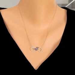 925 Ayar Gümüş Kelebek Sonsuzluk Kolye - Nusrettaki