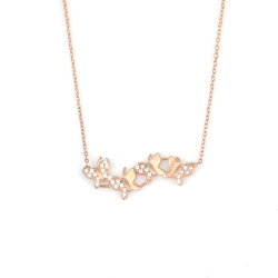 925 Ayar Gümüş Kelebekler Kolyesi - Nusrettaki (1)