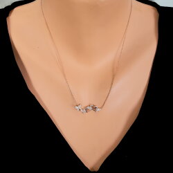 925 Ayar Gümüş Kelebekler Kolyesi - Nusrettaki