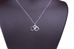 Sterling Silver Handcuffs Pendant Necklace, White Gold Vermeil - 3