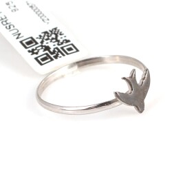 925 Ayar Gümüş Kırlangıç Yüzük, Beyaz - 4