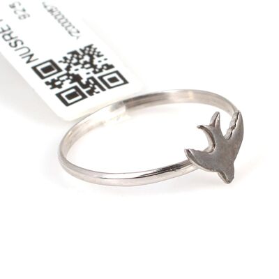 925 Ayar Gümüş Kırlangıç Yüzük, Beyaz - 4