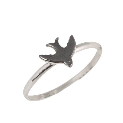 925 Ayar Gümüş Kırlangıç Yüzük, Beyaz - 2