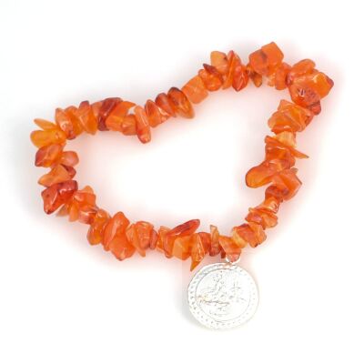 925 Ayar Gümüş Kırmızı Karnelyan Model Bileklik - 2