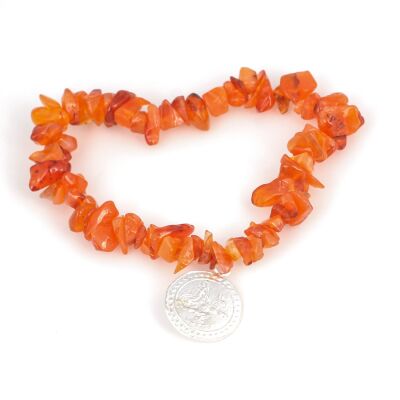 925 Ayar Gümüş Kırmızı Karnelyan Model Bileklik - 1