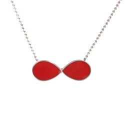 925 Ayar Gümüş Kırmızı Mineli Sonsuzluk kolye - Nusrettaki (1)