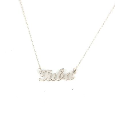 925 Ayar Gümüş Kişiye Özel İsim Yazılı Kolye - 15