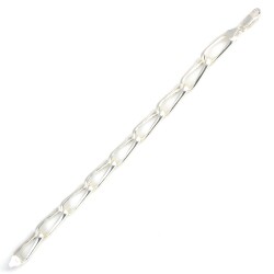 925 Ayar Gümüş Kıvrımlı Oval Zincir Bileklik - Nusrettaki (1)