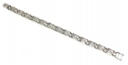 Silver Constantinople Design Slim Bracelet - Nusrettaki (1)
