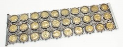 925 Ayar Gümüş Konstantinapol Tasarım Paralı Antik Bileklik - 4