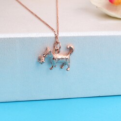 925 Sterling Silver Dog Design Necklace - Nusrettaki (1)