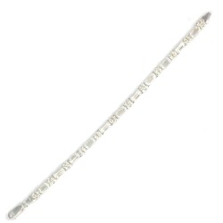 925 Ayar Gümüş Kral 11Li Desenli Şarnel Zincir Bileklik - Nusrettaki (1)