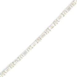 925 Ayar Gümüş Kral 11Li Desenli Şarnel Zincir Bileklik - 3