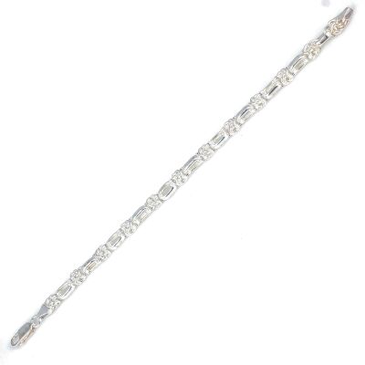 925 Ayar Gümüş Kral 11Li Şarnel Zincir Bileklik - 2