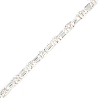 925 Ayar Gümüş Kral 11Li Şarnel Zincir Bileklik - 3