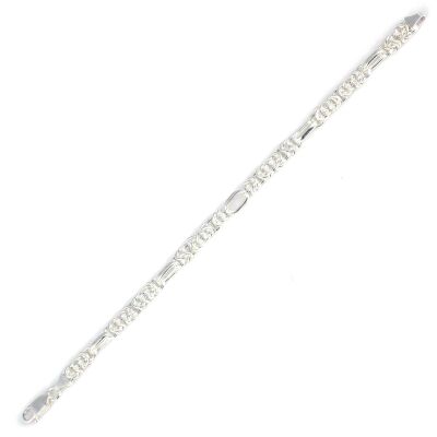 925 Ayar Gümüş Kral 5Li Şarnel Zincir Bileklik - 2